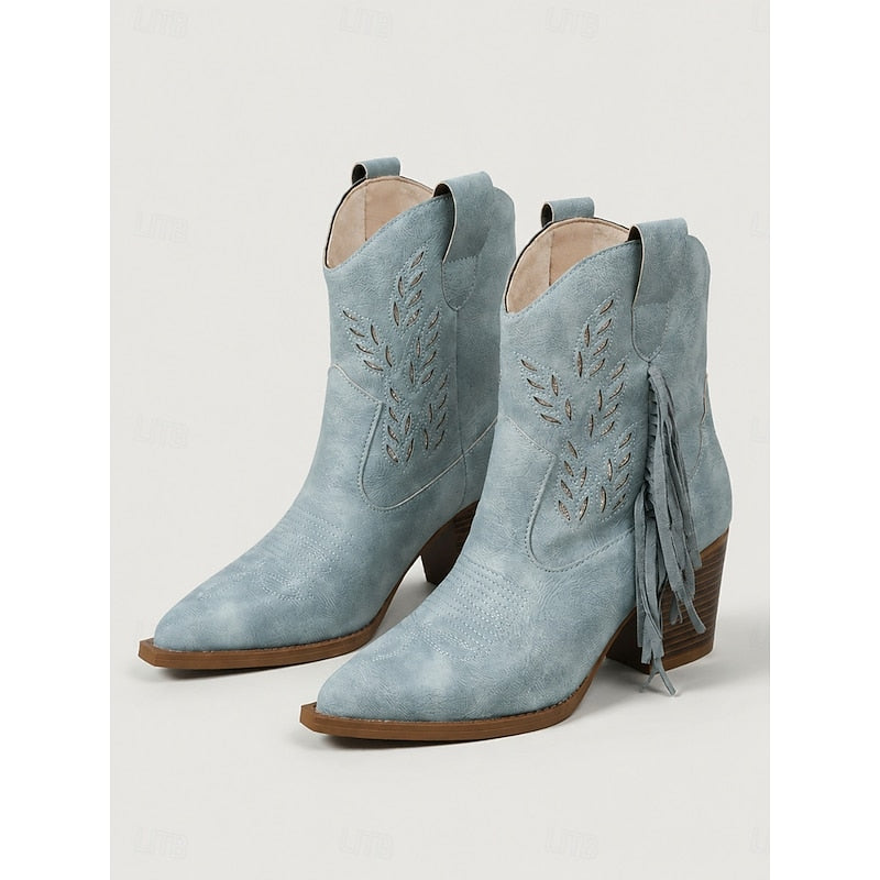 Helvano | Western-Stiefeletten mit Fransen für Damen