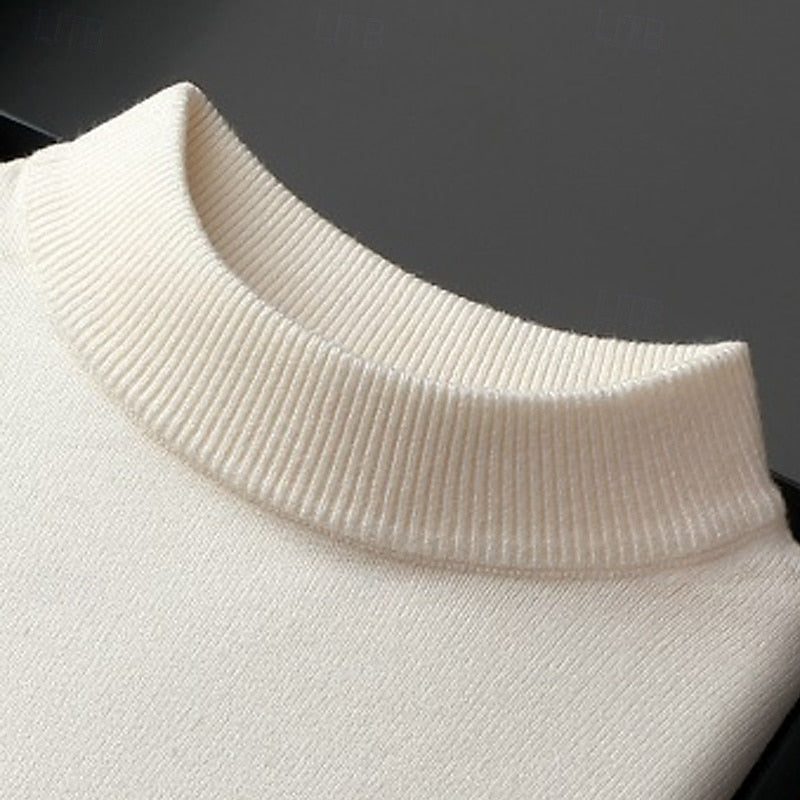 Helvano | Gerippter Stehkragenpullover für Herren
