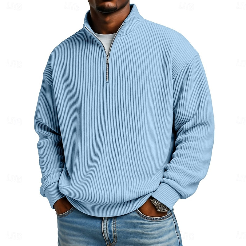 Helvano | Gerippter Troyer-Pullover für Herren