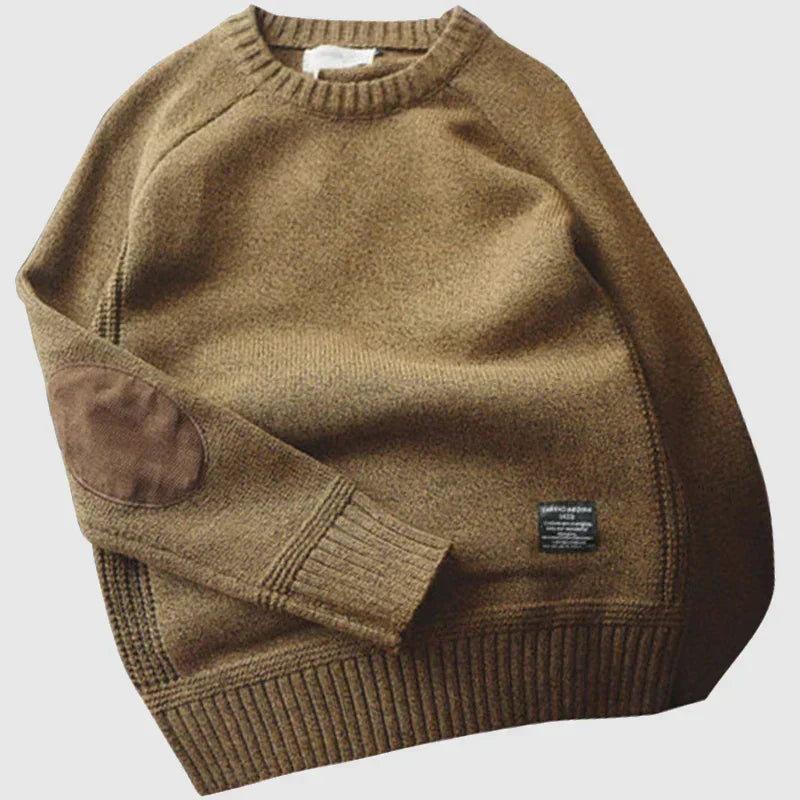 Helvano | Strickpullover mit Ellbogen-Patches für Herren