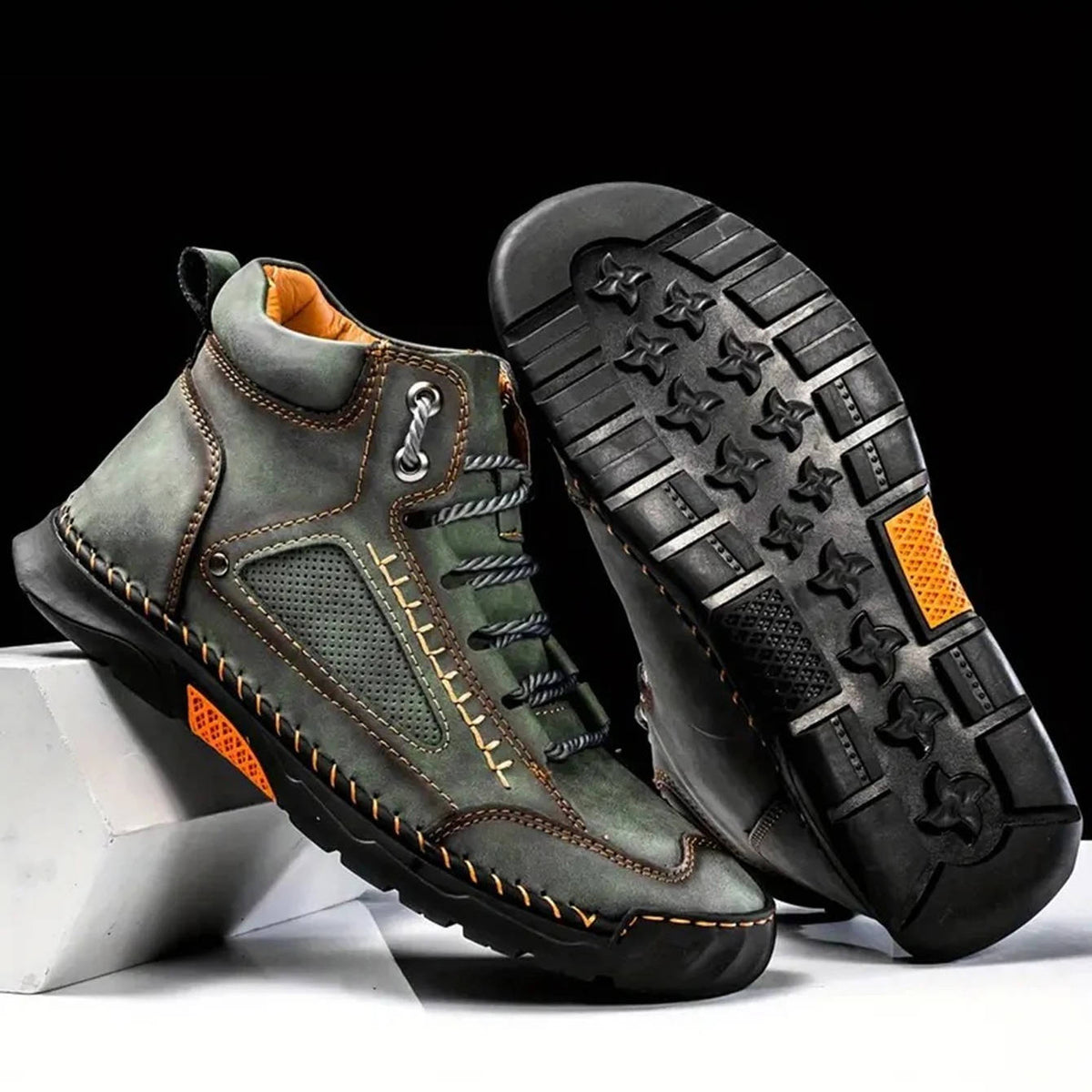 Helvano | Leder-Trekkingstiefel für Herren, geschnürt