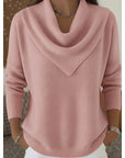 Helvano | Damen Strickpullover mit Wasserfallkragen