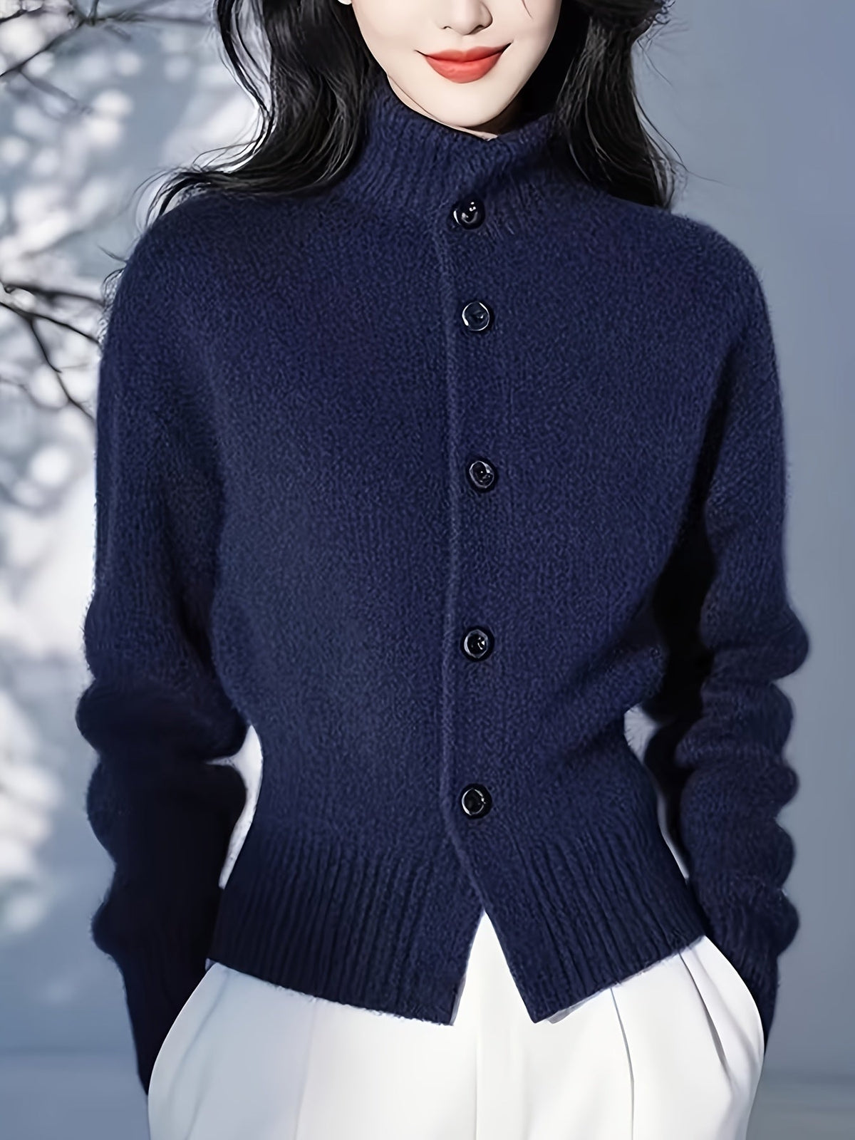 Helvano | Strickjacke mit Stehkragen für Damen