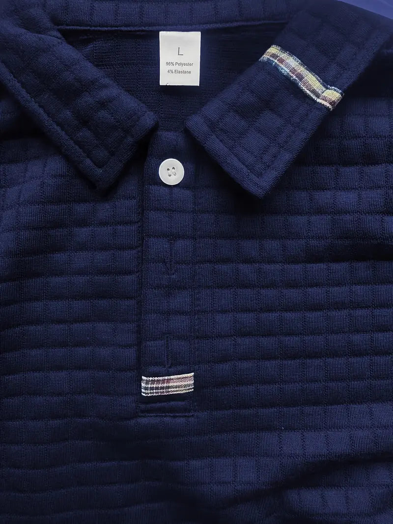 Helvano | Strukturiertes Langarm-Poloshirt für Herren
