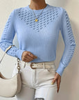 Helvano | Pointelle-Strickpullover mit Rundhals für Damen