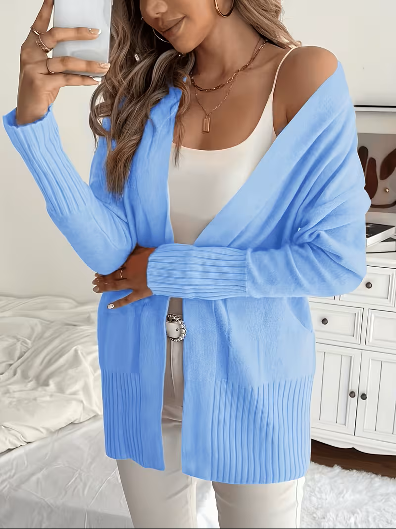Helvano | Lockere offene Strickjacke für Damen