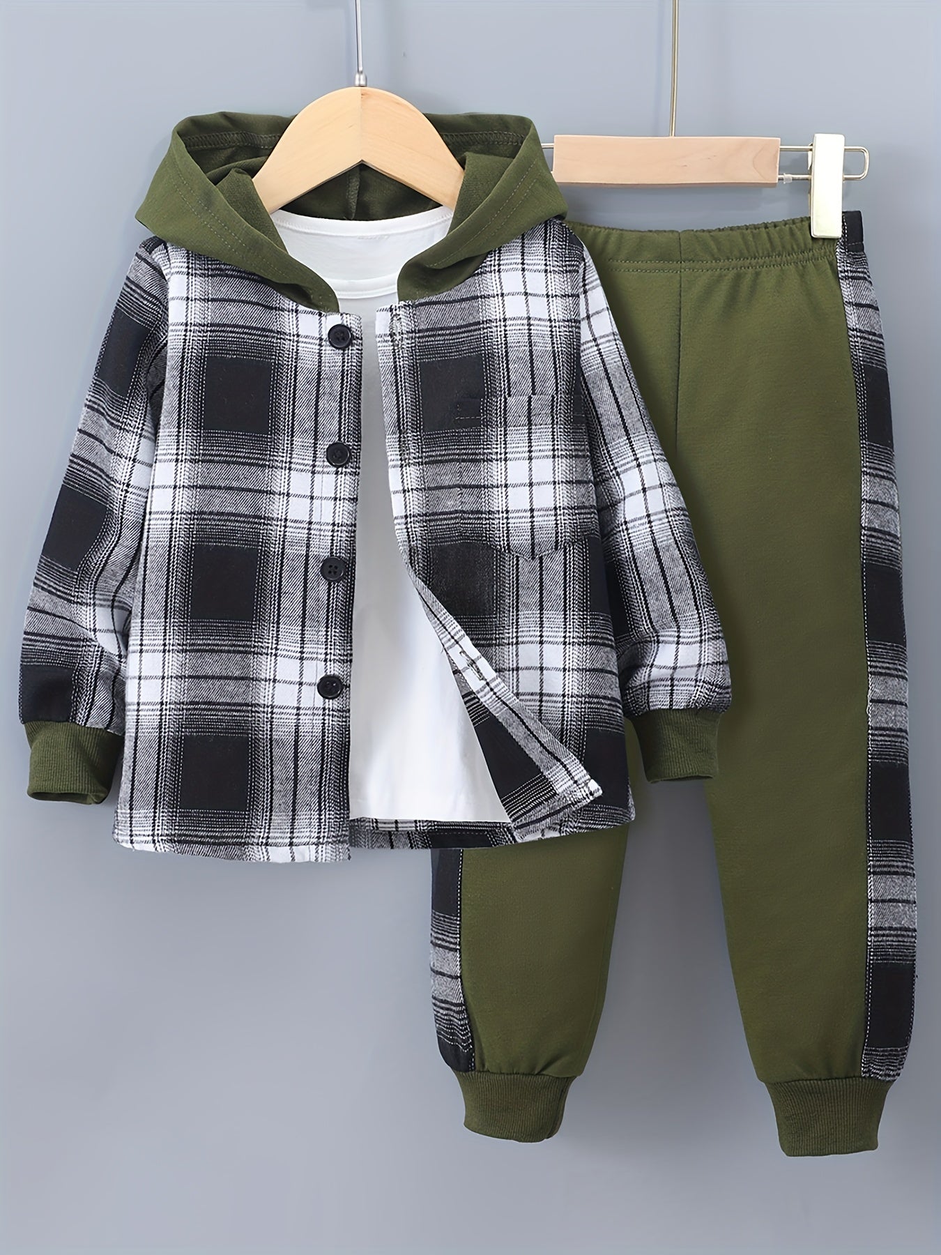 Helvano | 2-teiliges Jungen-Set mit Karo-Hoodie und Jogginghose