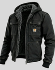 Helvano | Utility-Jacke mit Sherpa-Futter für Herren in Schwarz