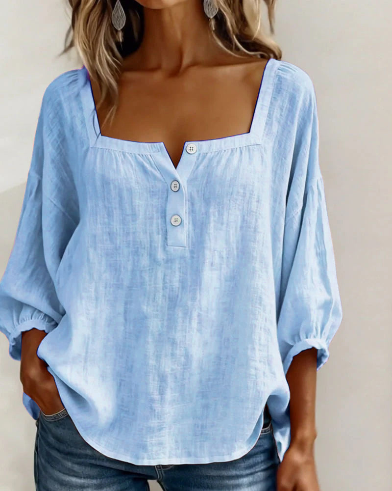 Helvano | Bluse mit eckigem Kragen für Damen
