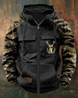 Helvano | Zip-Hoodie mit Multi-Taschen für Herren