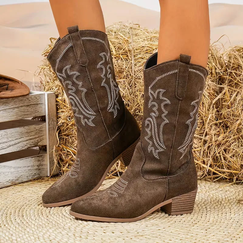 Helvano | Cowboystiefel mit Stickerei für Damen