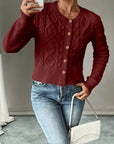 Helvano | Damen Zopfstrick-Cardigan mit Knopfleiste