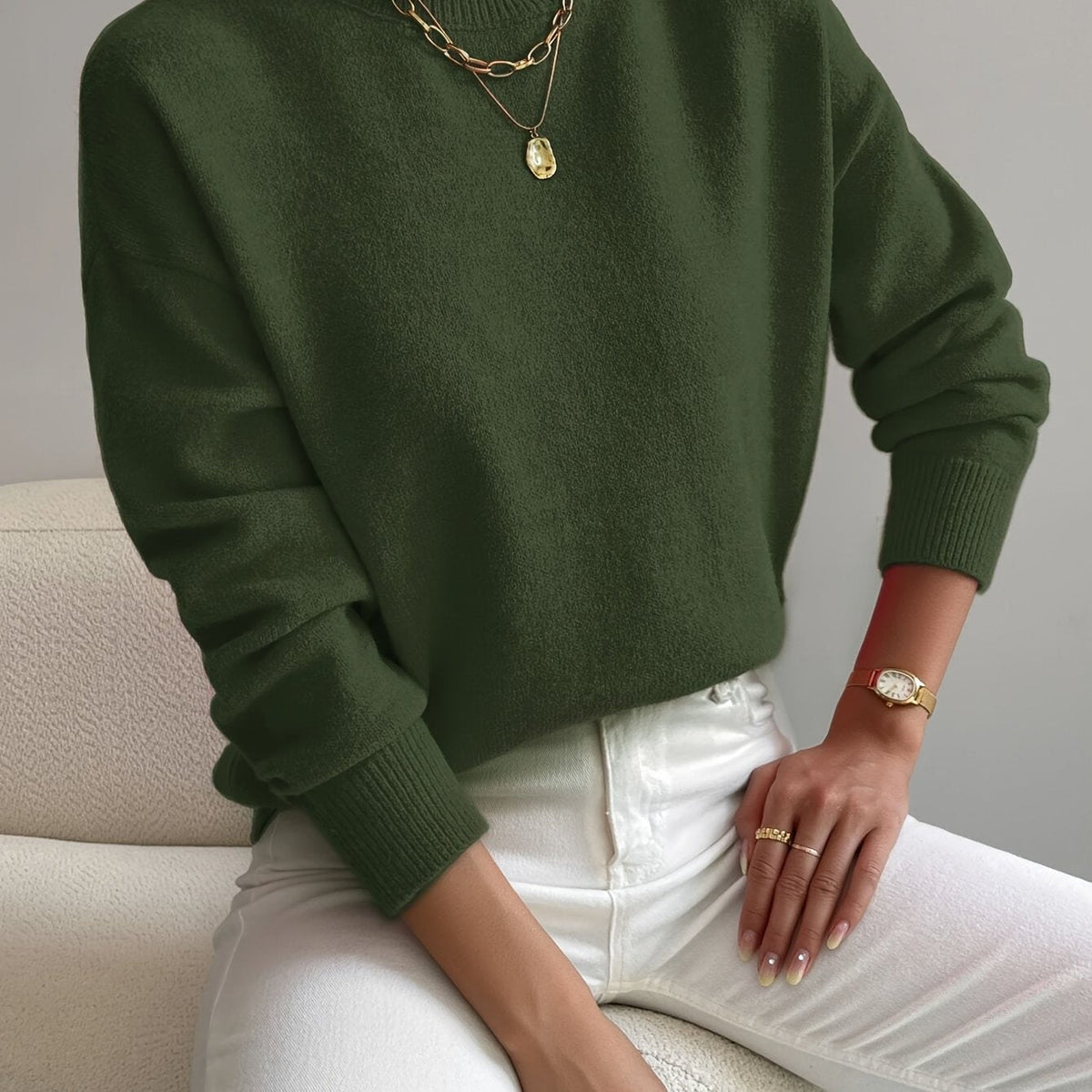 Helvano | Strickpullover mit Stehkragen für Damen