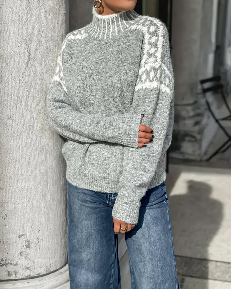Helvano | Gemusterter Strickpullover für Damen