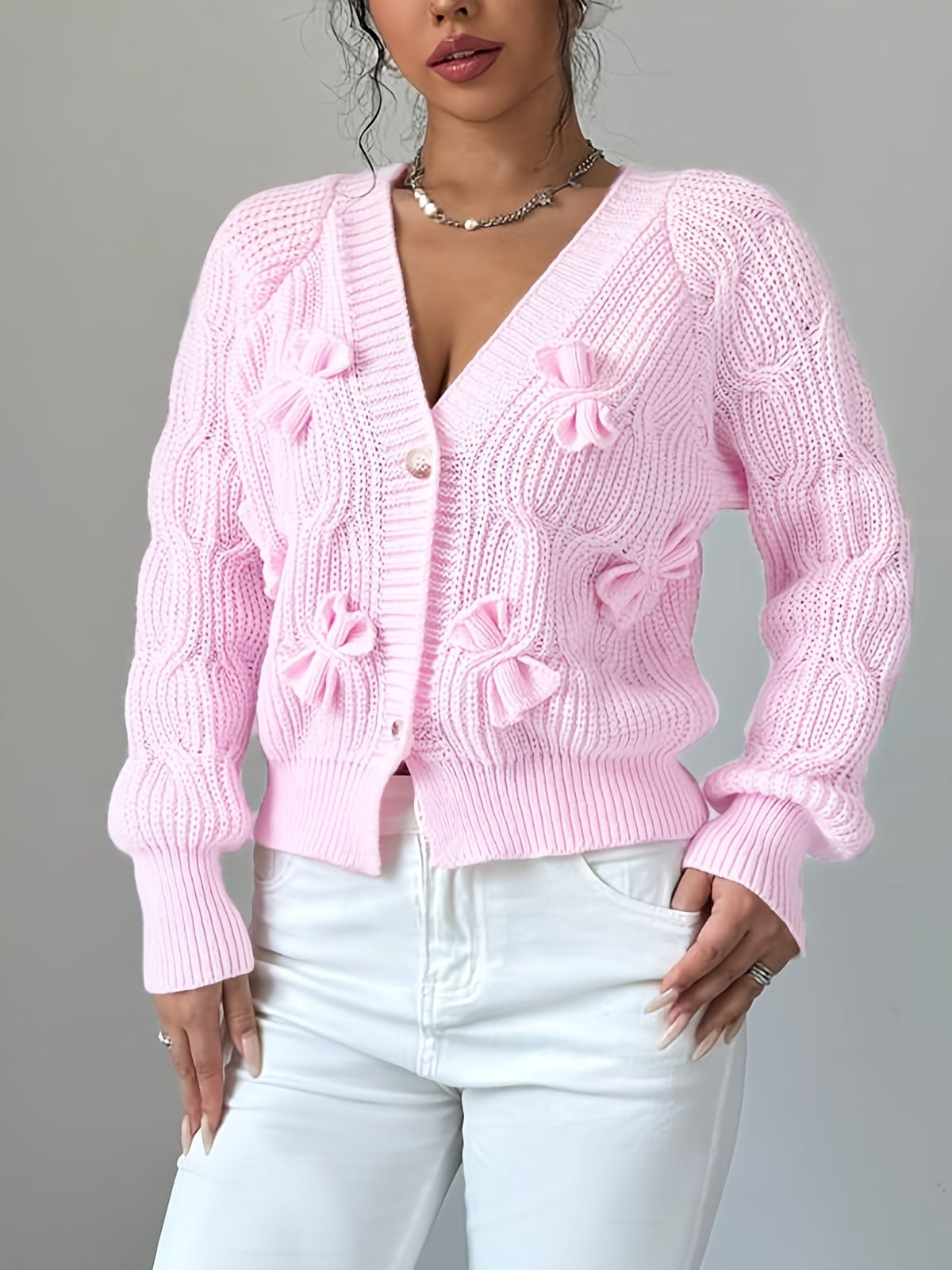 Helvano | Strickjacke mit Schleifendetail für Damen