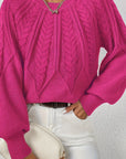 Helvano | Zopfstrick-Pullover mit Rundhals