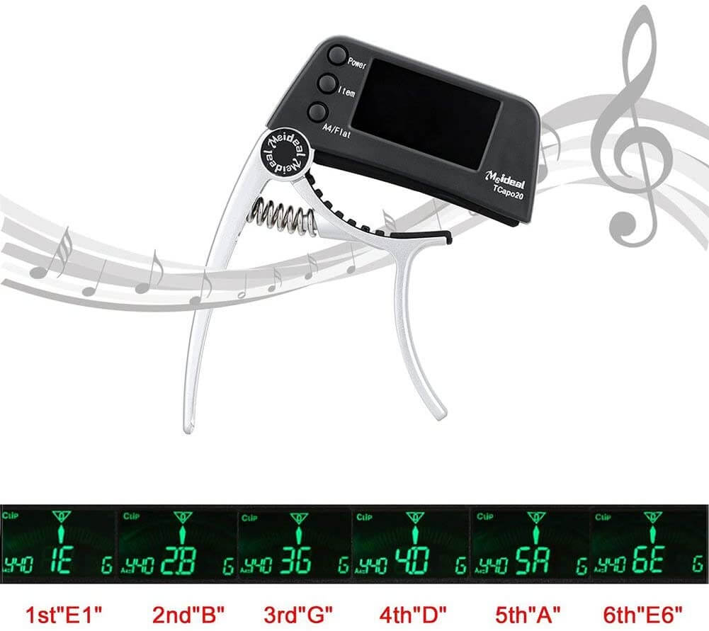 Helvano | 2-in-1 Gitarren-Capo mit Stimmgerät