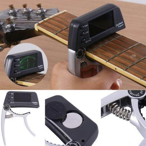 Helvano | 2-in-1 Gitarren-Capo mit Stimmgerät