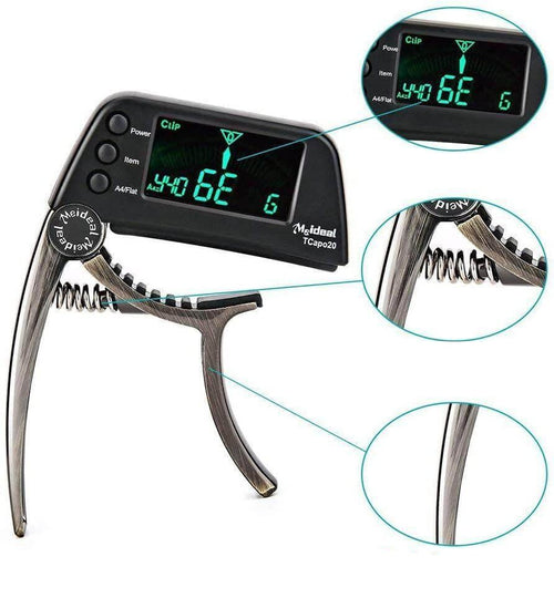 Helvano | 2-in-1 Gitarren-Capo mit Stimmgerät