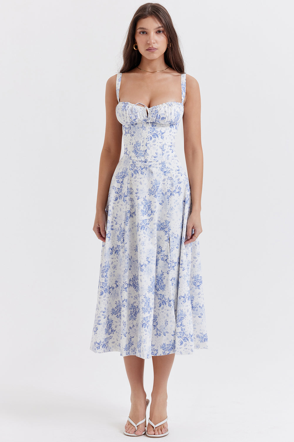 Helvano | Tailliertes Bustierkleid mit Blumenprint für Damen