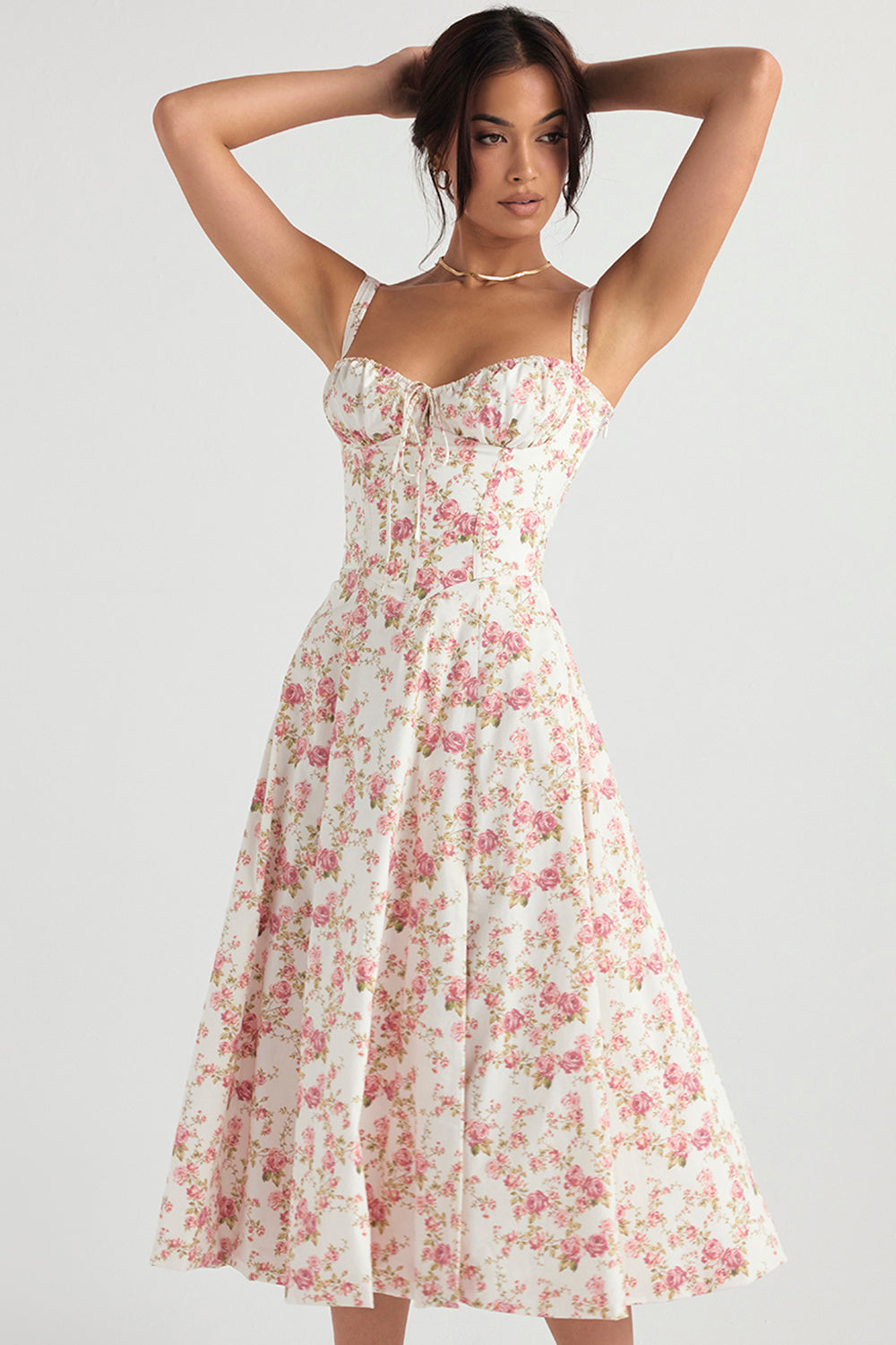 Helvano | Tailliertes Bustierkleid mit Blumenprint für Damen