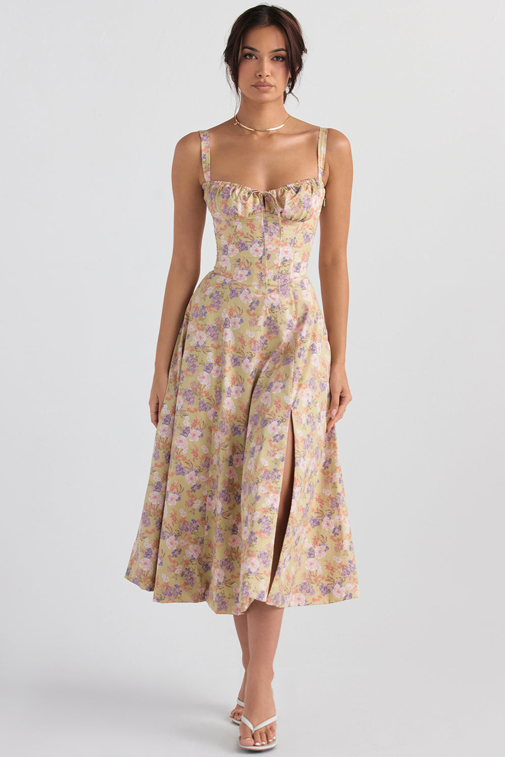 Helvano | Tailliertes Bustierkleid mit Blumenprint für Damen