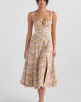Helvano | Tailliertes Bustierkleid mit Blumenprint für Damen