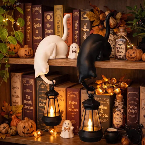Helvano | Deko-Katzenfigur mit Haken fürs Regal