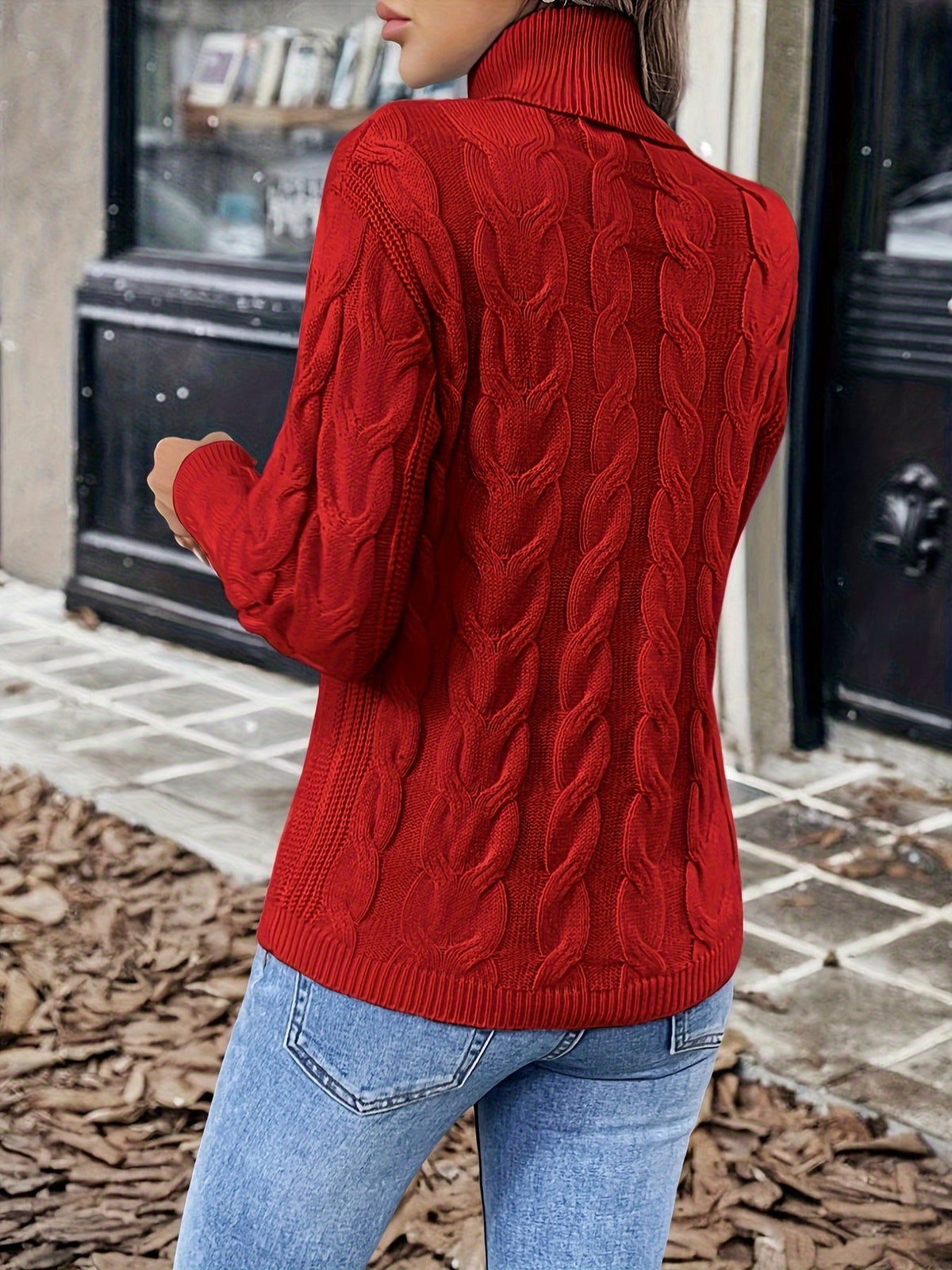 Helvano | Zopfstrick-Rollkragenpullover für Damen