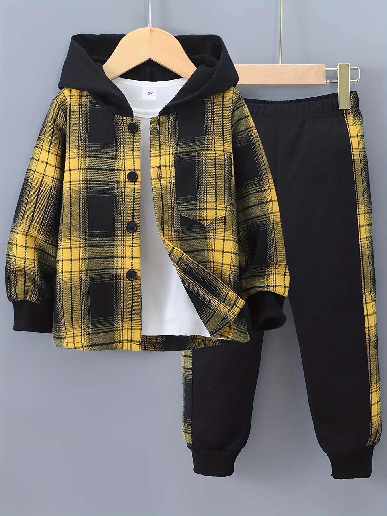 Helvano | 2-teiliges Jungen-Set mit Karo-Hoodie und Jogginghose