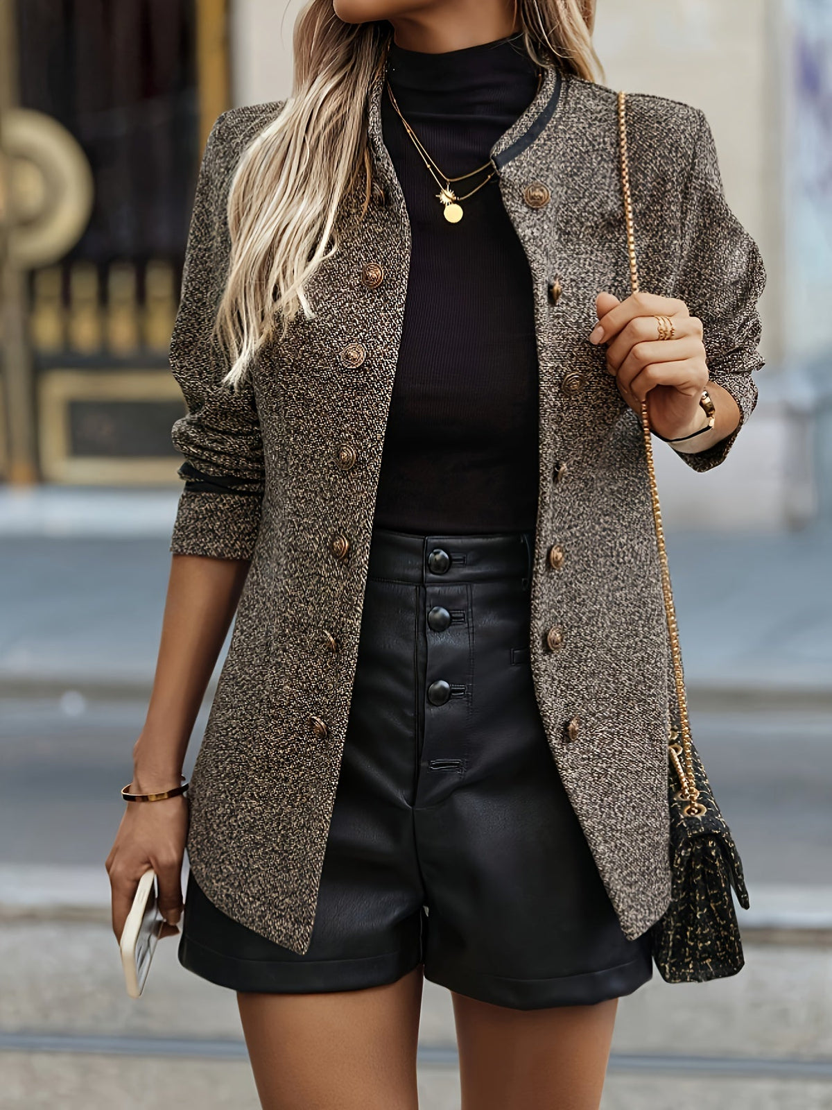 Helvano | Strukturierte Damenjacke mit Knopfleiste