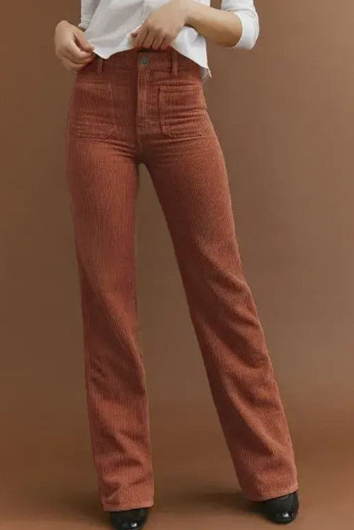 Helvano | Cordhose mit hoher Taille für Damen in Braun