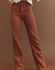 Helvano | Cordhose mit hoher Taille für Damen in Braun