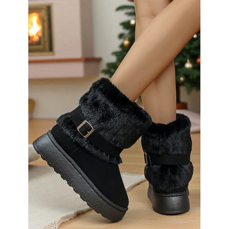 Helvano | Damen-Schneestiefel mit flauschigem Besatz