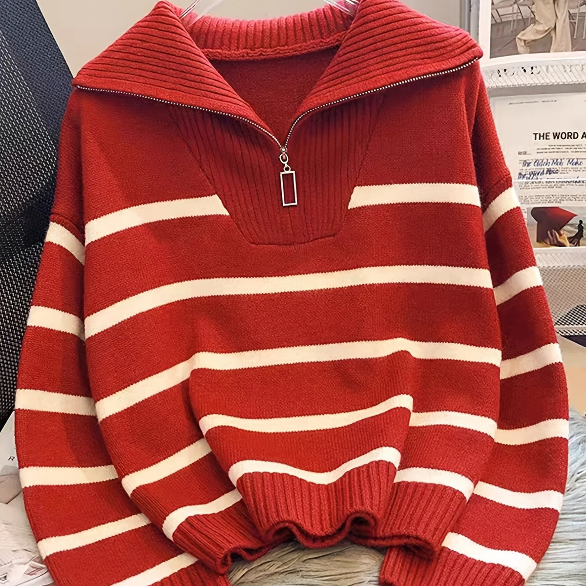 Helvano | Gestreifter Troyer-Pullover für Damen