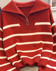 Helvano | Gestreifter Troyer-Pullover für Damen