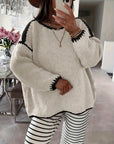 Helvano | Damen Strickpullover mit U-Boot-Ausschnitt