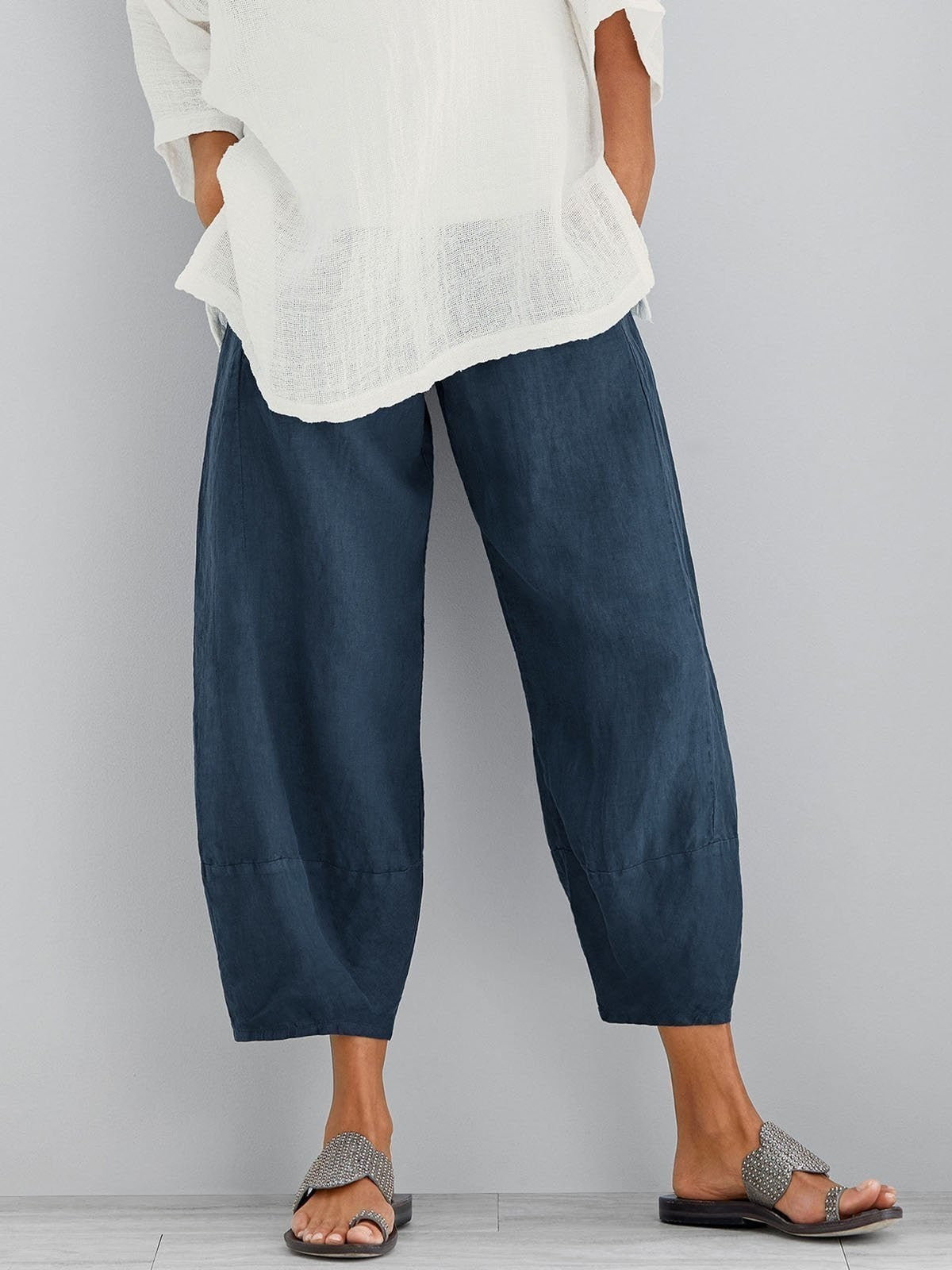 Helvano | Cropped Baumwollhose für Damen