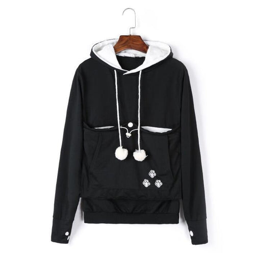 Helvano | Damen-Hoodie mit Katzentasche