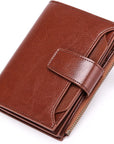 Helvano | Kompaktes Leder-Portemonnaie mit RFID-Schutz für Damen