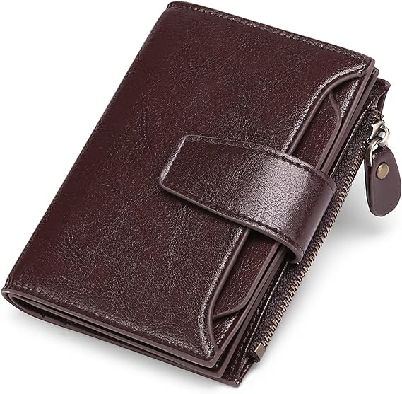 Helvano | Kompaktes Leder-Portemonnaie mit RFID-Schutz für Damen
