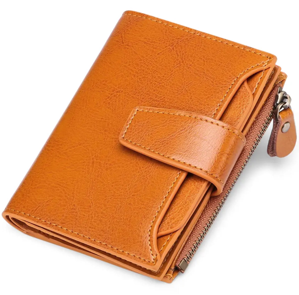 Helvano | Kompaktes Leder-Portemonnaie mit RFID-Schutz für Damen