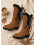 Helvano | Kniehohe Winterstiefel mit Plüschrand für Damen