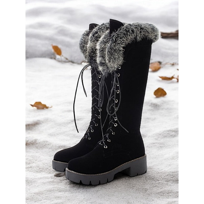 Helvano | Kniehohe Schnür-Winterstiefel für Damen