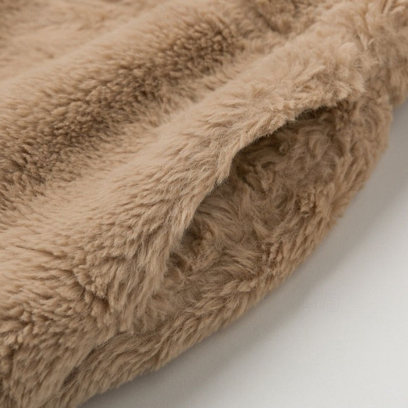 Helvano | Kurze Plüschjacke mit Reissverschluss für Damen