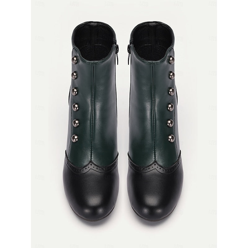Helvano | Vintage Stiefeletten mit Knöpfen für Damen