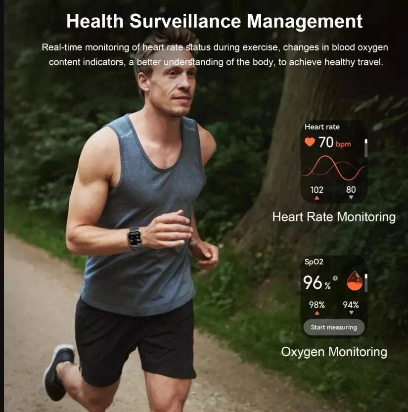 Helvano | Rugged Smartwatch mit Anruf &amp; SOS in Schwarz