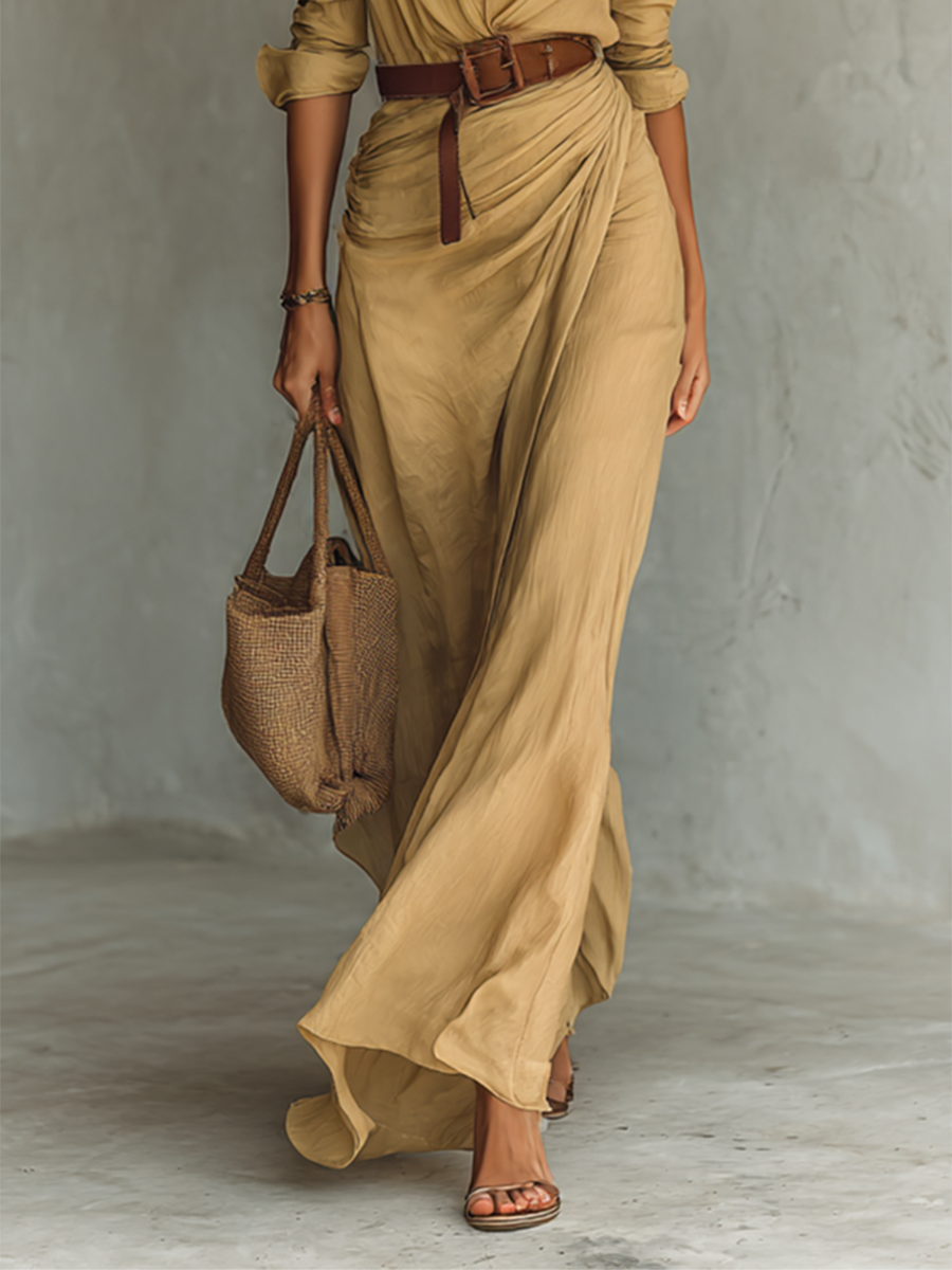 Helvano | Maxikleid mit Gürtel für Damen