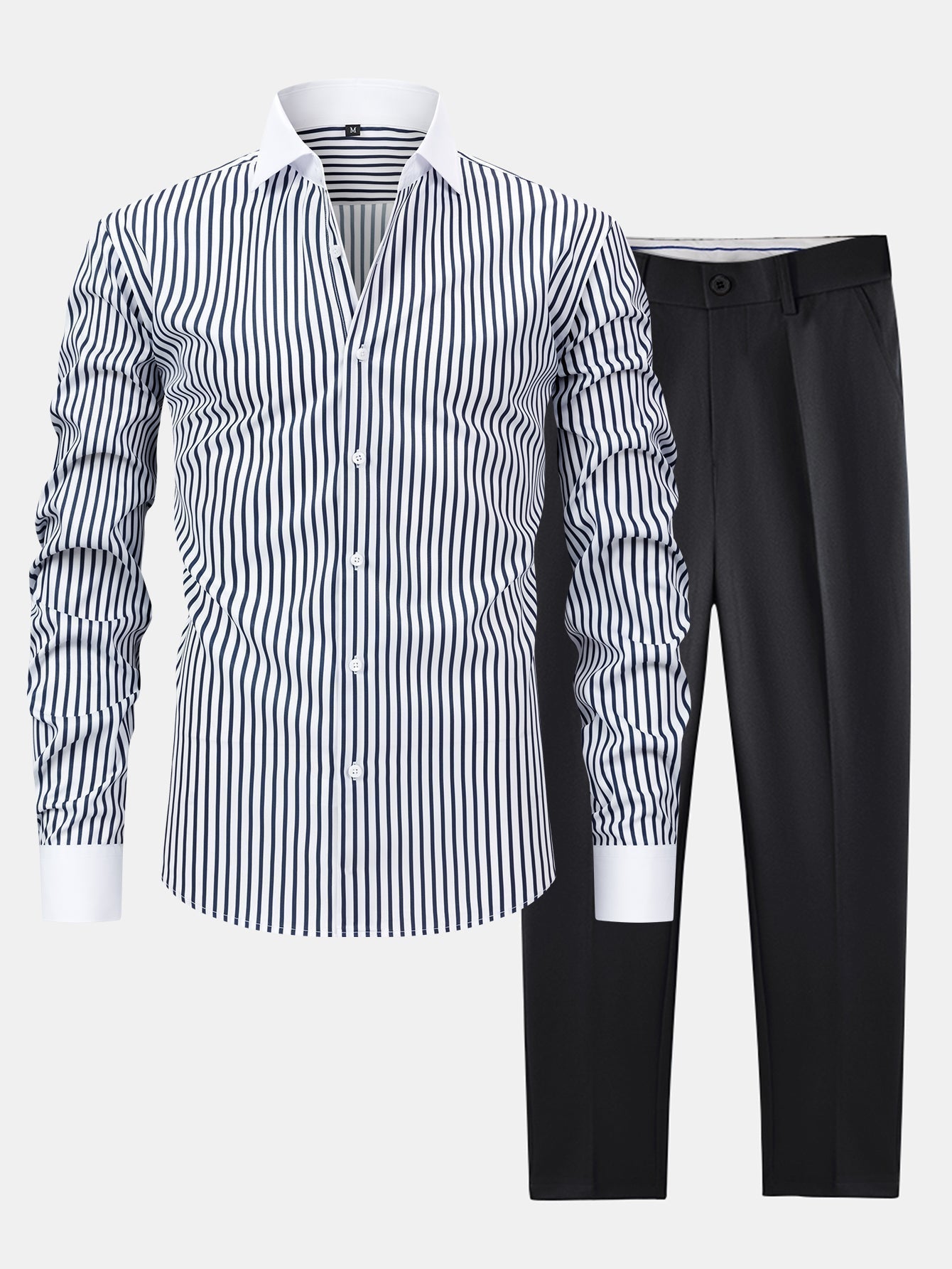 Helvano | Gestreiftes Herrenhemd mit Slim-Fit-Hose