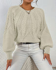 Helvano | Lockerer Zopfstrickpullover für Damen
